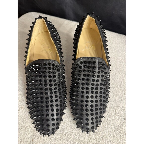 Christian Louboutin/Black Dandelion Spikes Loafers - US M/ 7 W/8-8.5 (39EU)